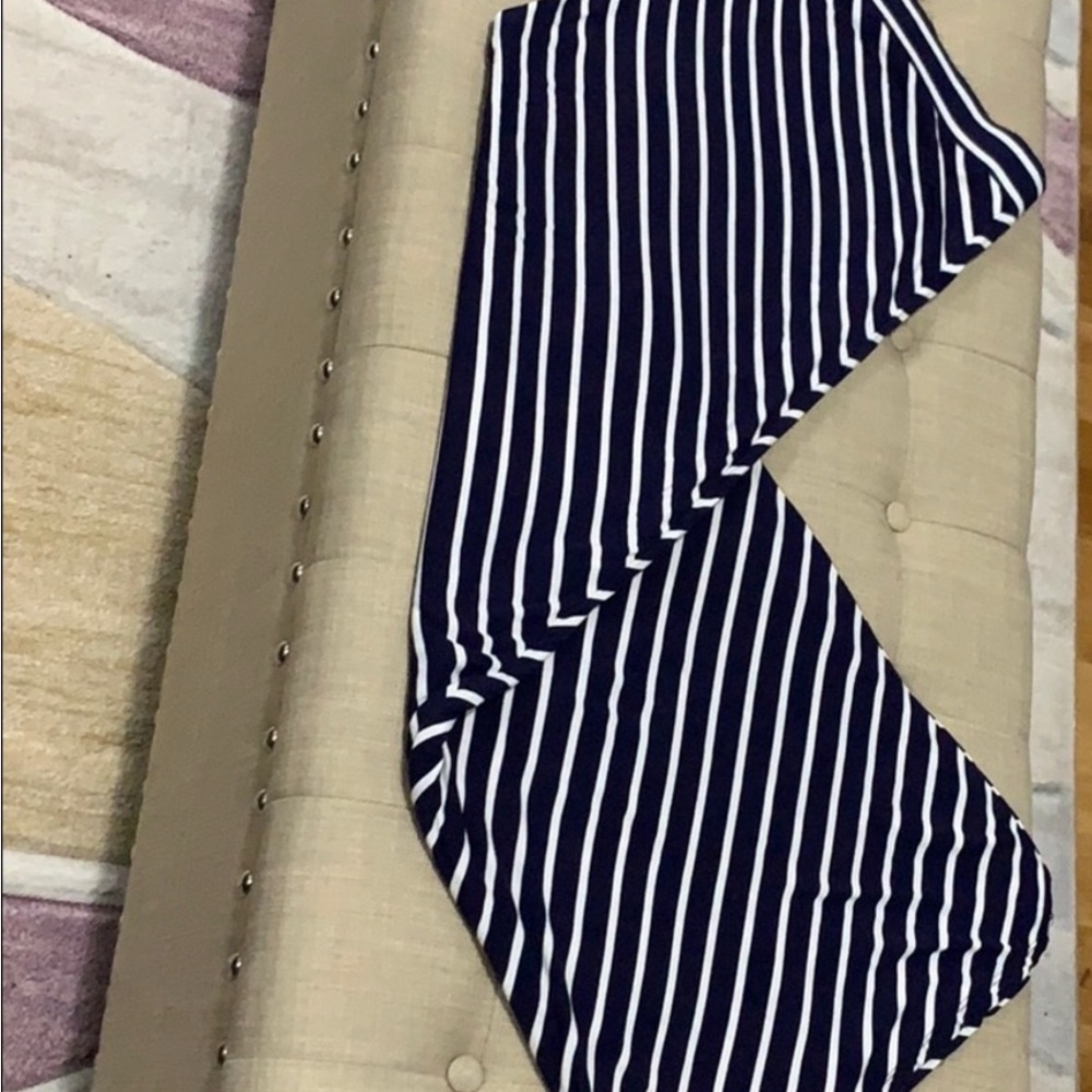 Navy and White Striped Skirt